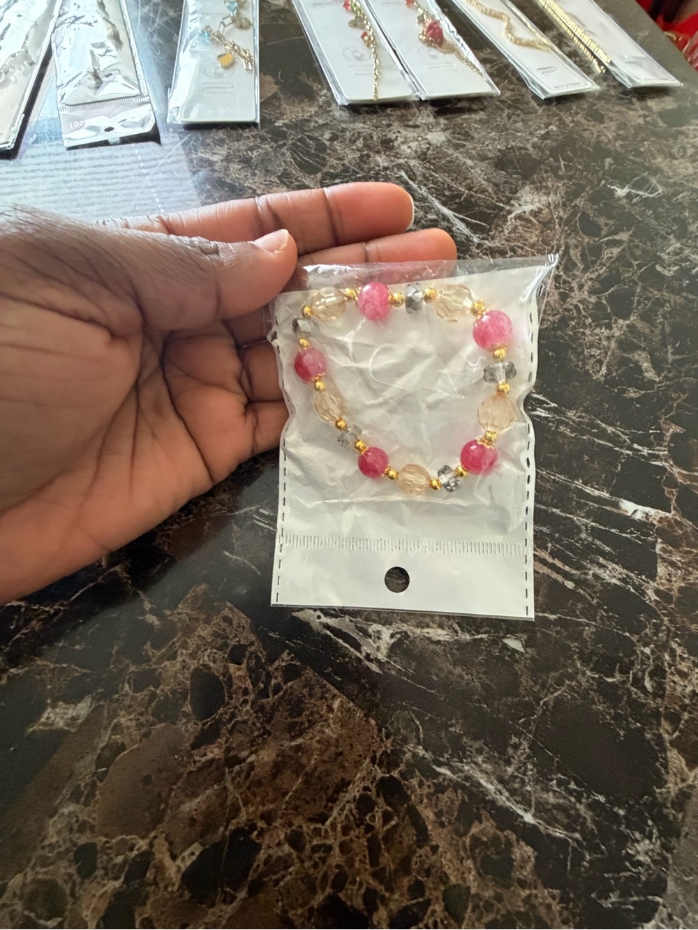 Kids Pink Beaded Bracelet - Unbranded